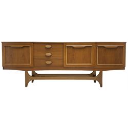 Stateroom by Stonehill - mid-20th century teak sideboard, fitted with single cupboard, double cupboard and three drawers
