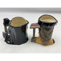 Royal Doulton Henry VIII and his Six Wives Character Jugs, comprising of Henry VIII D6647, Catherine of Aragon D6657, Anne Boleyn D6650, Jane Seymour D6746, Anne of Cleves D6753, Catherine Howard D6692 and Catherine Parr D6751, tallest H10cm