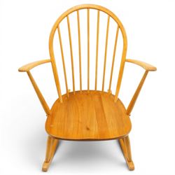 Ercol - 'Windsor' light elm and beech rocking chair 