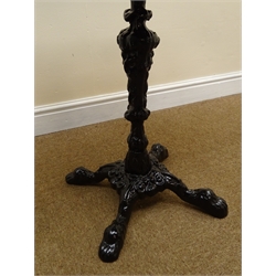  Early 20th century ornate cast iron pedestal table, black painted finish, W60cm, H70cm  