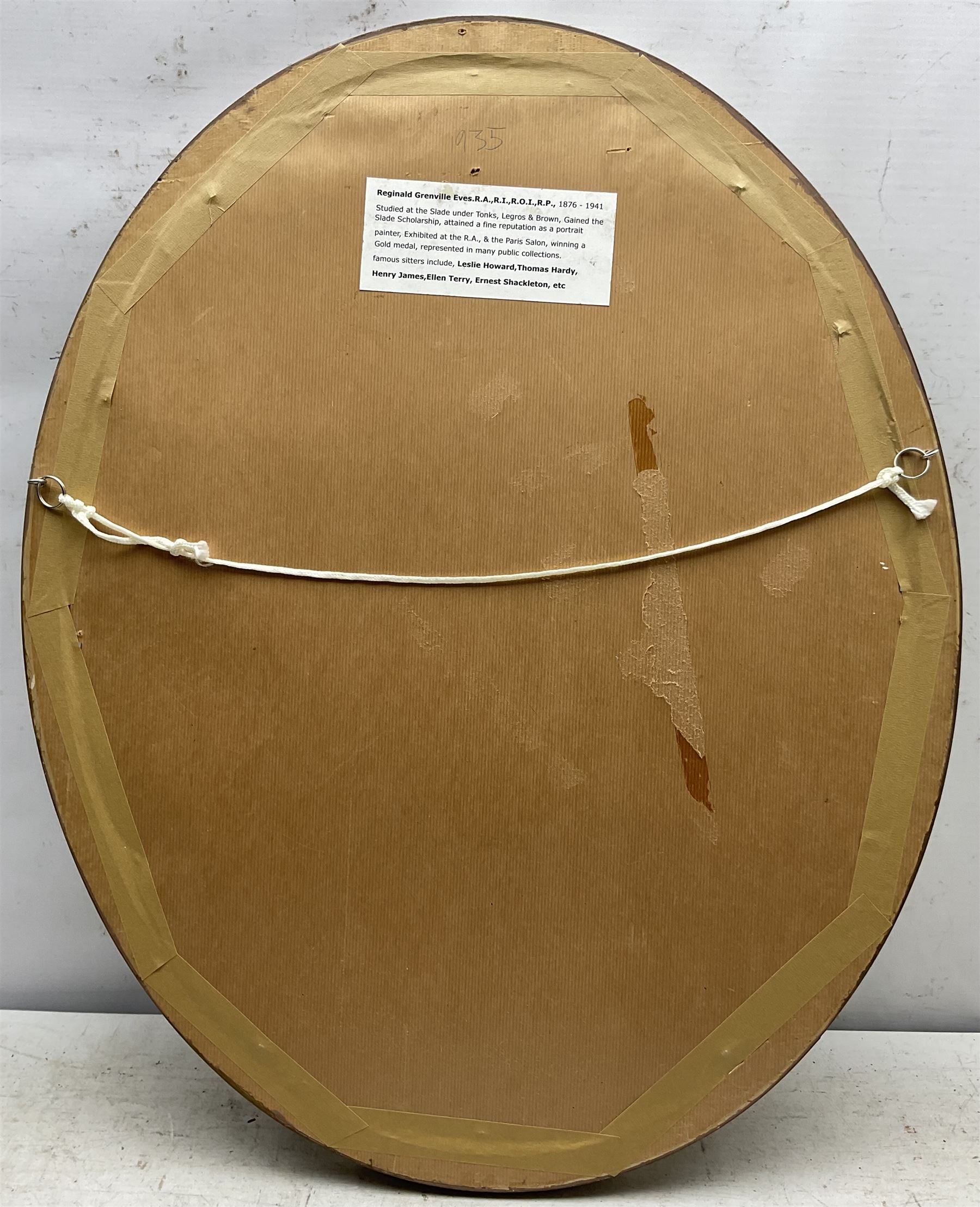 Reginald Grenville Eves RA (British 1876-1941): Portrait of Dame Alice Ellen Terry (1847-1928), oval charcoal signed 55cm x 41cm