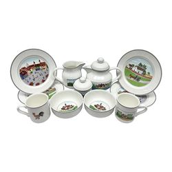 Villeroy and Boch Naif pattern tea service, comprising teapot, jug, covered sucrier, two mugs, two breakfast bowls and four side plates (11)