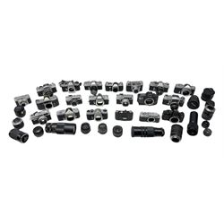 Collection of camera bodies and lenses, 