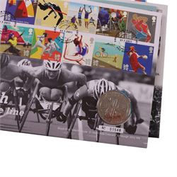 Approximately 79 Royal Mail Royal Mint coin or medallion covers, including 2016 'Shakespeare' three coin cover, housed in two Royal Mail ring binder folders and loose