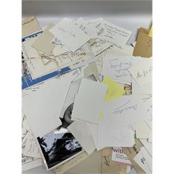 Collection of over 600 autographs on cards, clipped pieces, letters etc including William Gladstone, Lord North, Randolph Churchill, Hugh Dalton, Philip Noel-Baker, Philip Burne-Jones, Tiger Woods, Ben Hogan, Cindy Crawford, Viv Nicholson, Roddy Doyle, Diana Cooper, Woody Allen, Roy Orbison, Mary Wilson, Sammy Davis Jr., Clive Brook, Roger Quilter, Chay Blyth, Chris Bonington, John Lodge, Trevor Bayliss, Penelope Wilton, Tom O'Connor, Charles Aznavour, Alan Tichmarsh, Michael Ball, Thelma Barlow, Jack Brymer, Paul Badura-Skoda, John Lill, John Conteh, Charlotte Knollys, Arthur Godfrey, Eric Sykes, Queen Noor of Jordan, Victoria Gledenning, Madeleine Albright etc