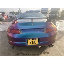 1996 Mitsubishi FTO 2.0 Petrol V6 Automatic 200bhp. Imported into the UK on 17/11/2006. ‘Grey’ import, 4 colour flip pearlescent paint. 2 keys. V5 Present. 88,467 Kilometres. Selling on behalf of the executors of a local estate.

Alternative buyers premium rate applies.

Alternative buyers premium rate applies. - THIS LOT IS TO BE COLLECTED BY APPOINTMENT FROM DUGGLEBY STORAGE, GREAT HILL, EASTFIELD, SCARBOROUGH, YO11 3TX