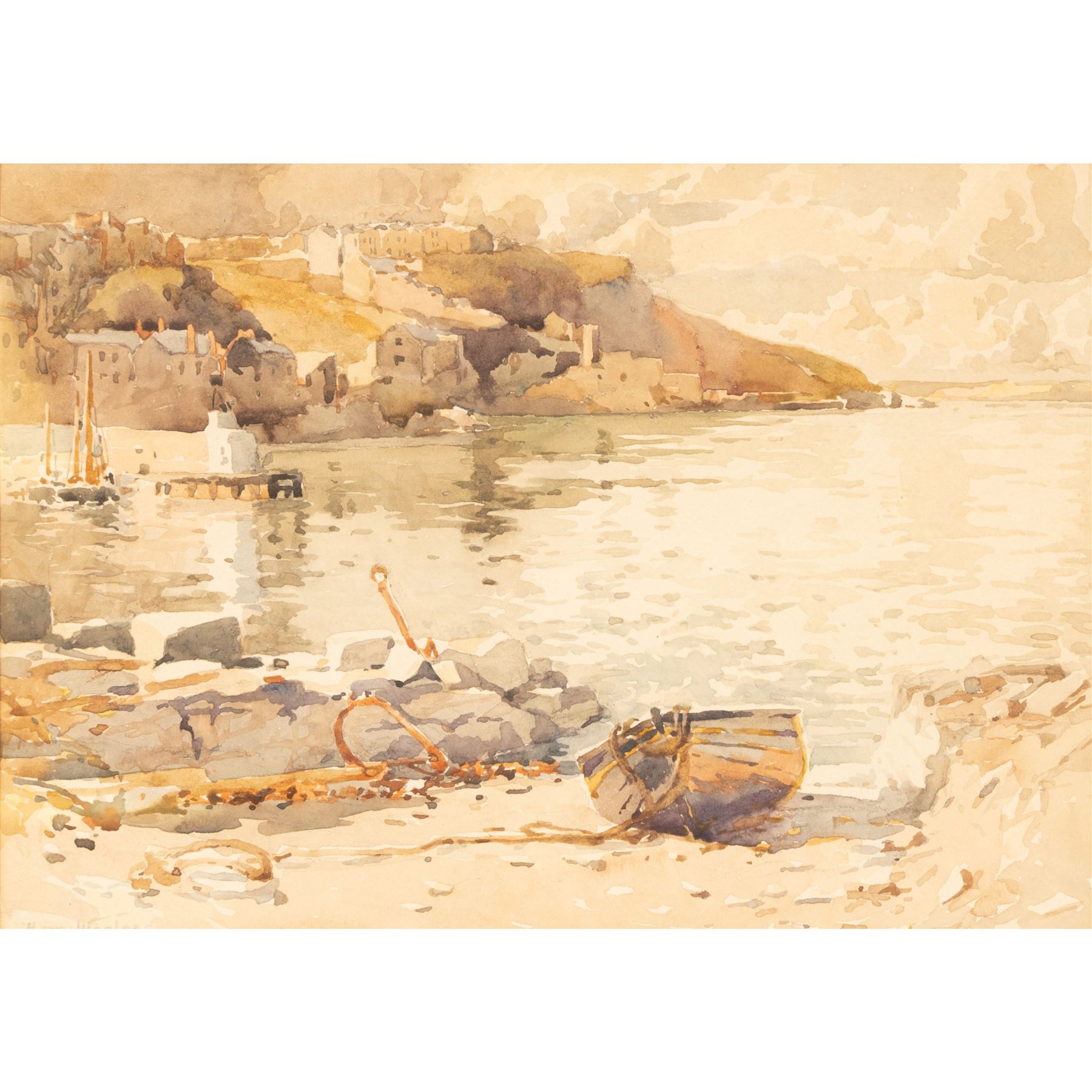Harry Wanless (British c1872-1934): Brixham Harbour, watercolour signed 21cm x 30cm 