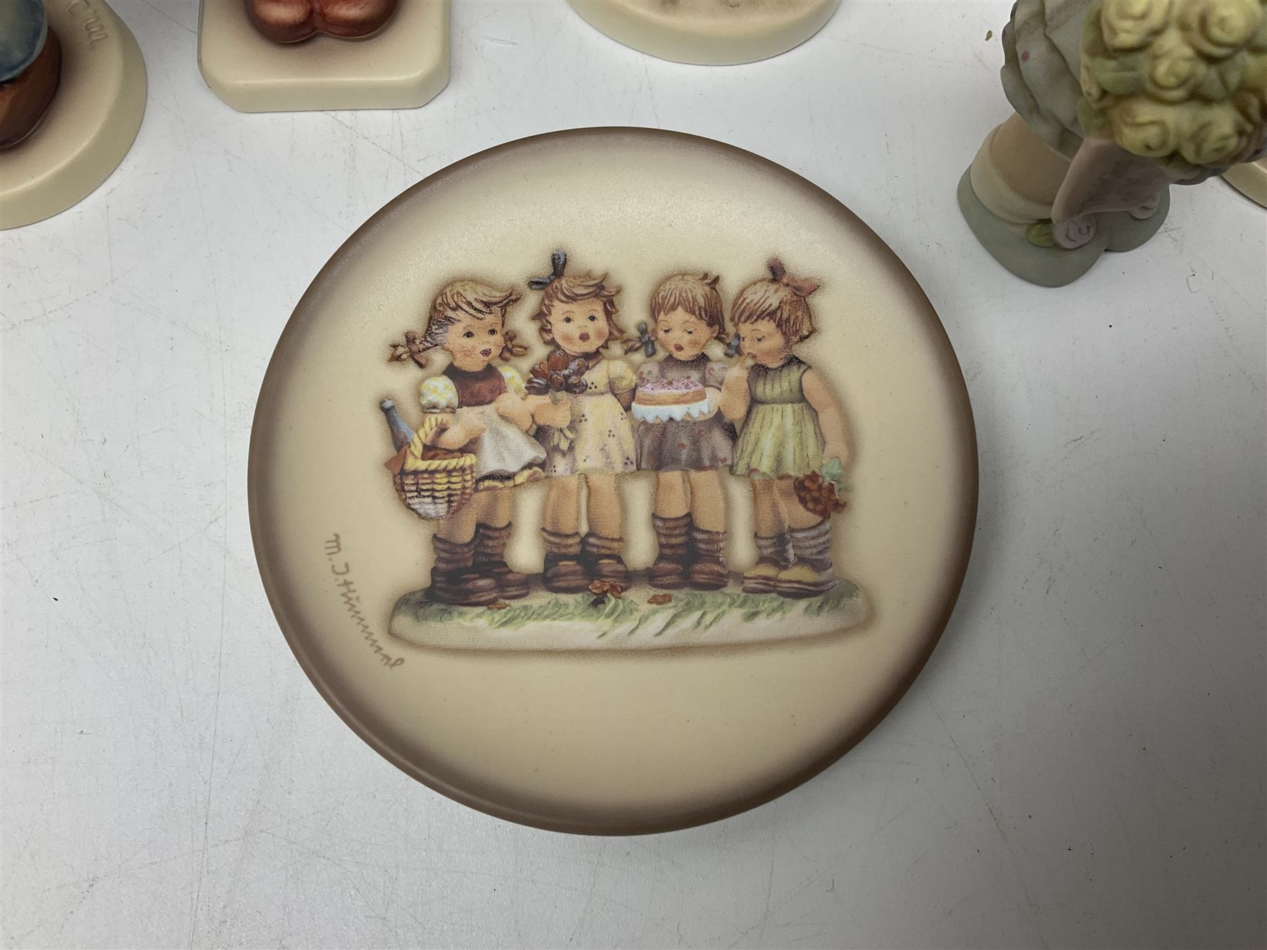 Ten Goebel Hummel figures, to include Morning Stroll, Apple Tree Girl, I brought you a gift, etc together with Enesco Mabel Lucie Atwell figure, ten with original boxes 