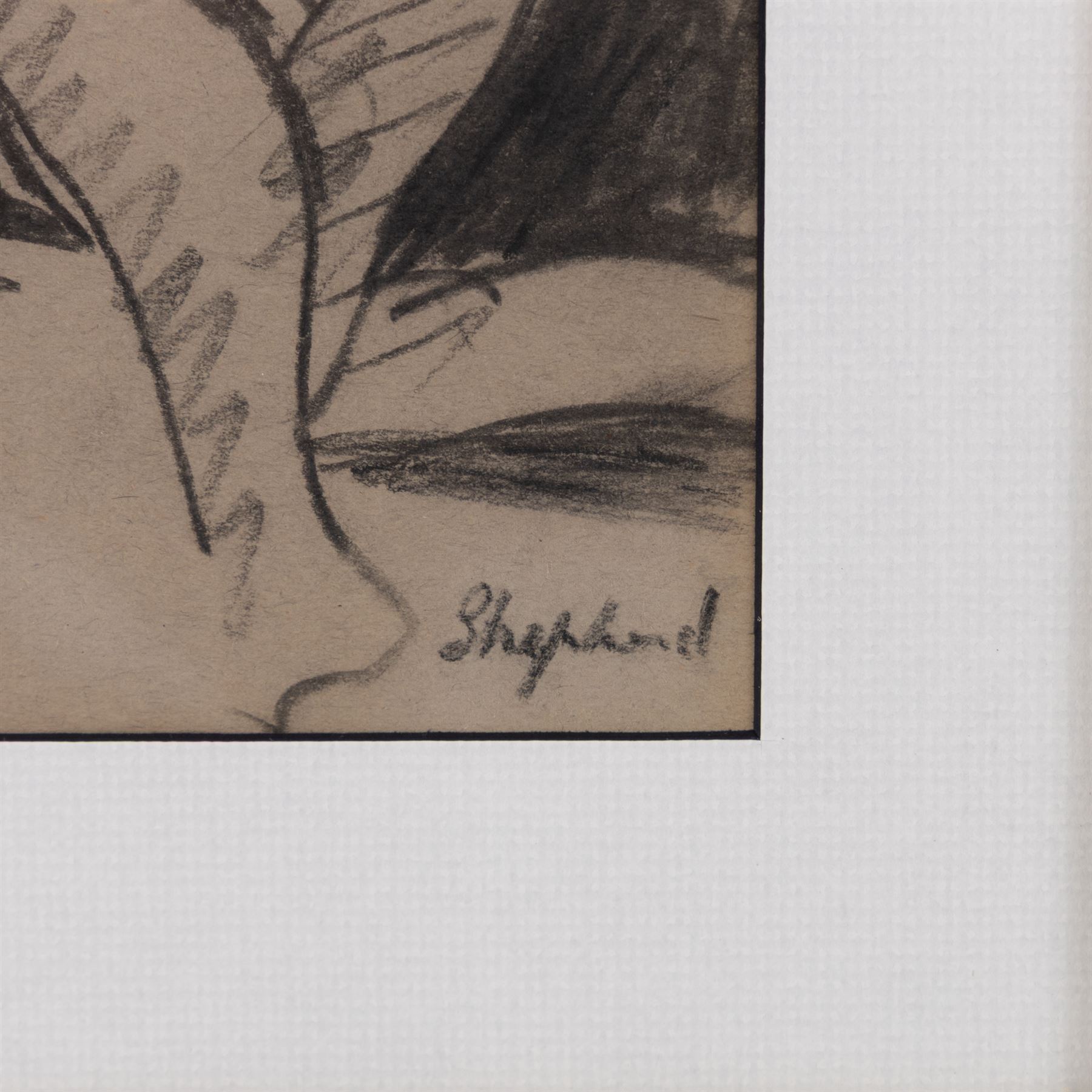 Sidney Horne Shepherd (British 1909-1993): Life Drawing, graphite on paper signed 30cm x 24cm; Maurice Feild (British 1905-1988): The Artist in the Studio, mixed media unsigned 16.5cm x 21cm (2)