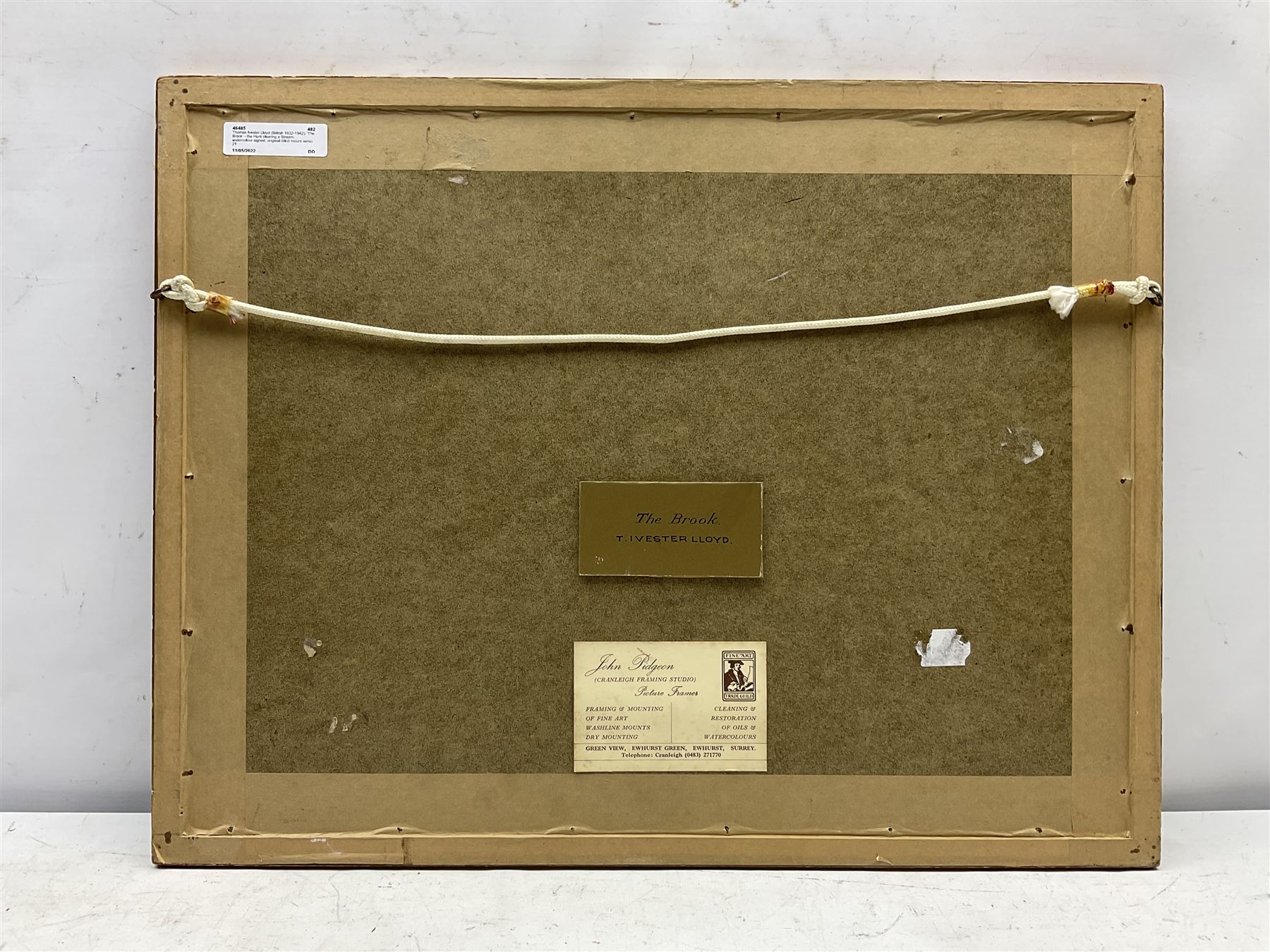 Thomas Ivester Lloyd (British 1832-1942): 'The Brook' - the Hunt clearing a Stream, watercolour signed, original titled mount verso 21cm x 34cm