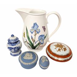 Portmeirion jug, together with Spode Italian pattern vase and cover, Wedgwood jasperware trinket dishes etc