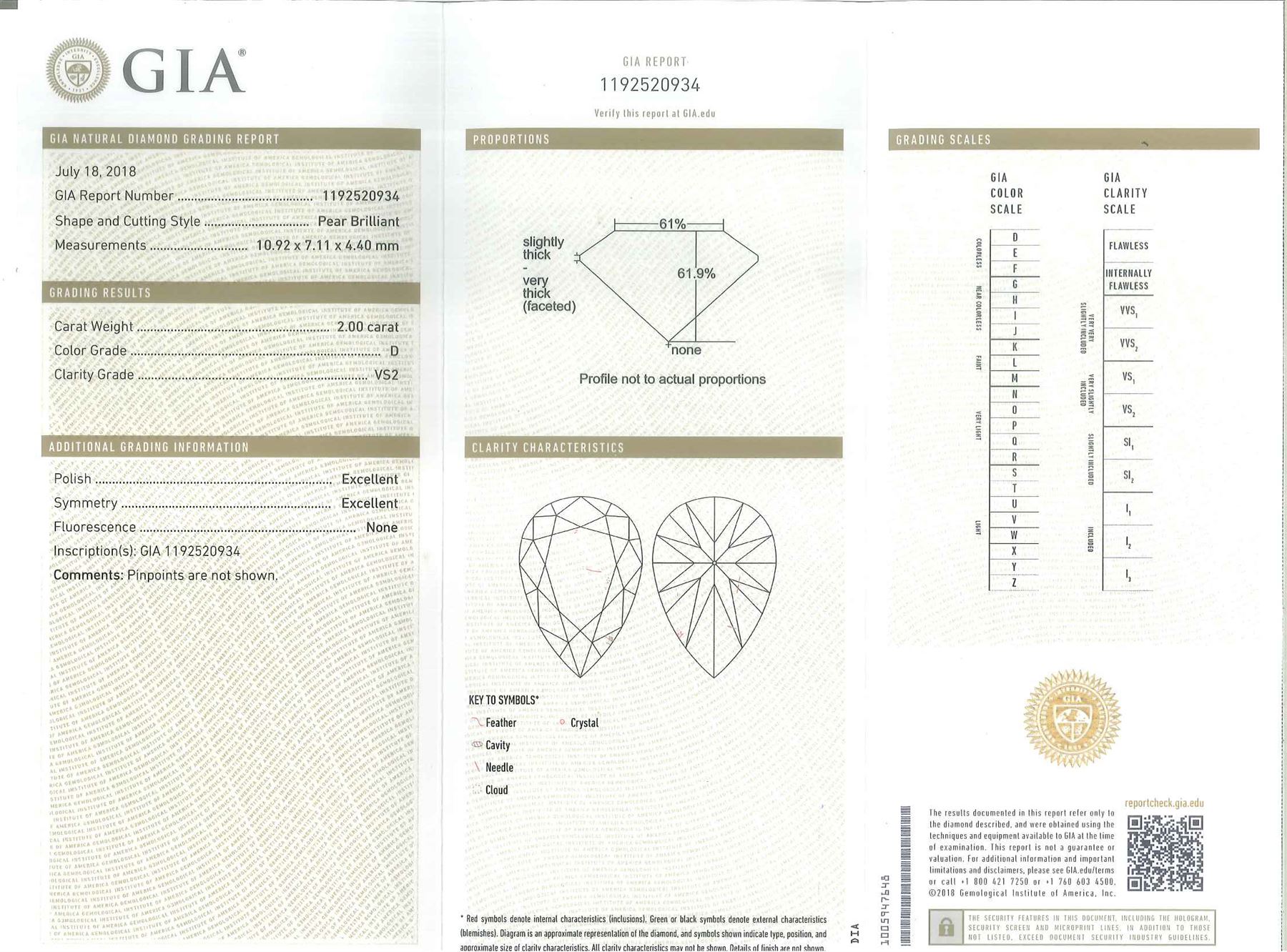 Platinum diamond pendant, set with a single pear cut diamond of 2.00 carat, colour D, clarity VS2, with GIA report, on 18ct white gold fancy link chain necklace