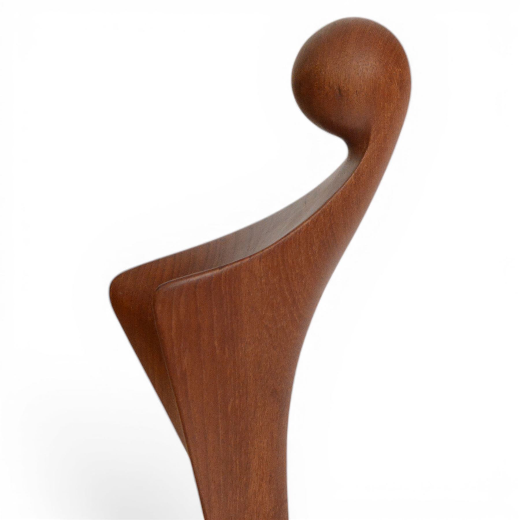 Simon Randers for Randers, teak sculpture of an abstract figure, H43cm 