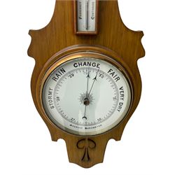20th century oak cased aneroid barometer 