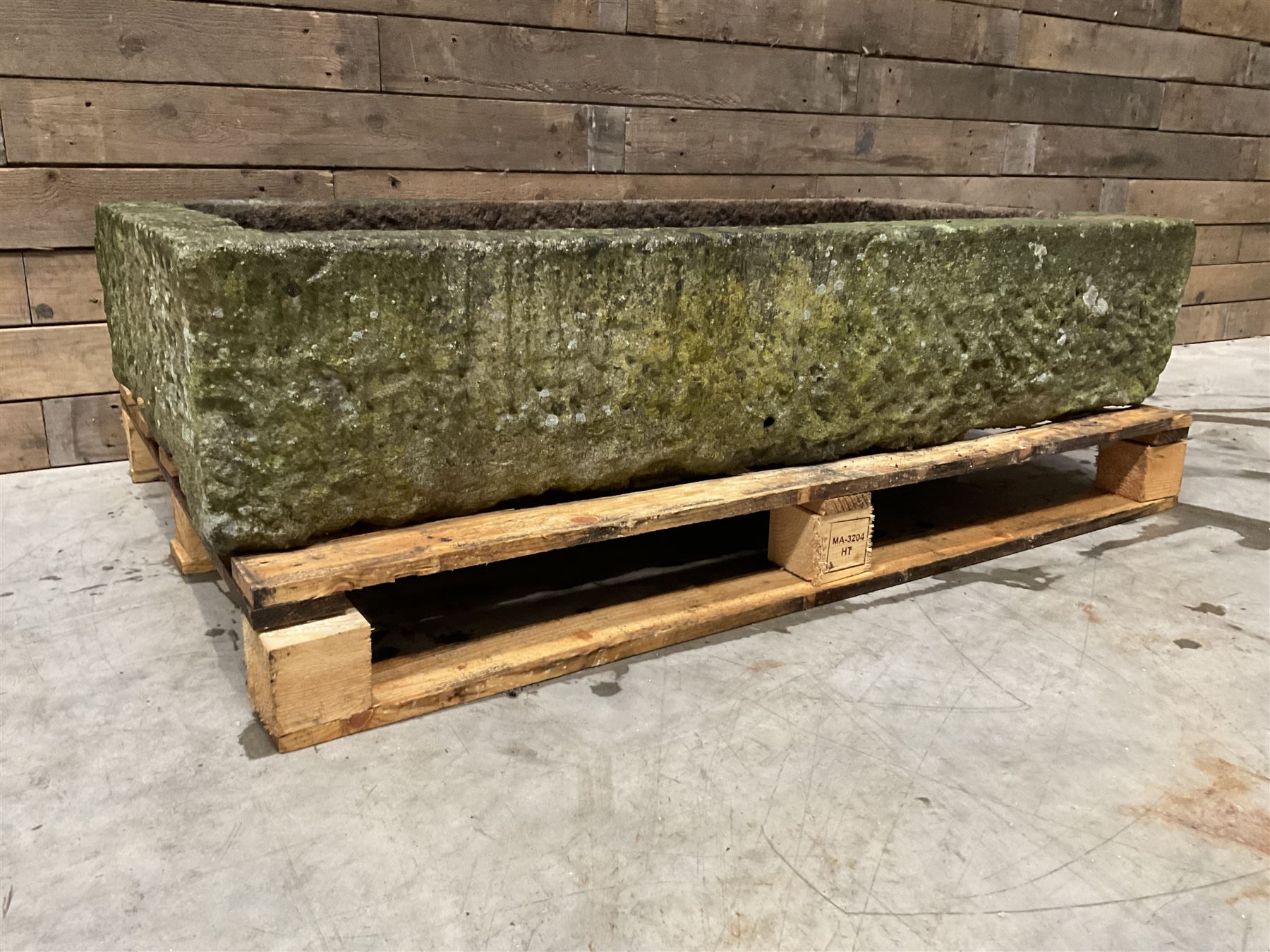 Large 19th century rectangular stone trough 
