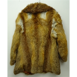  Fox fur three quarter length coat with acetate lining   