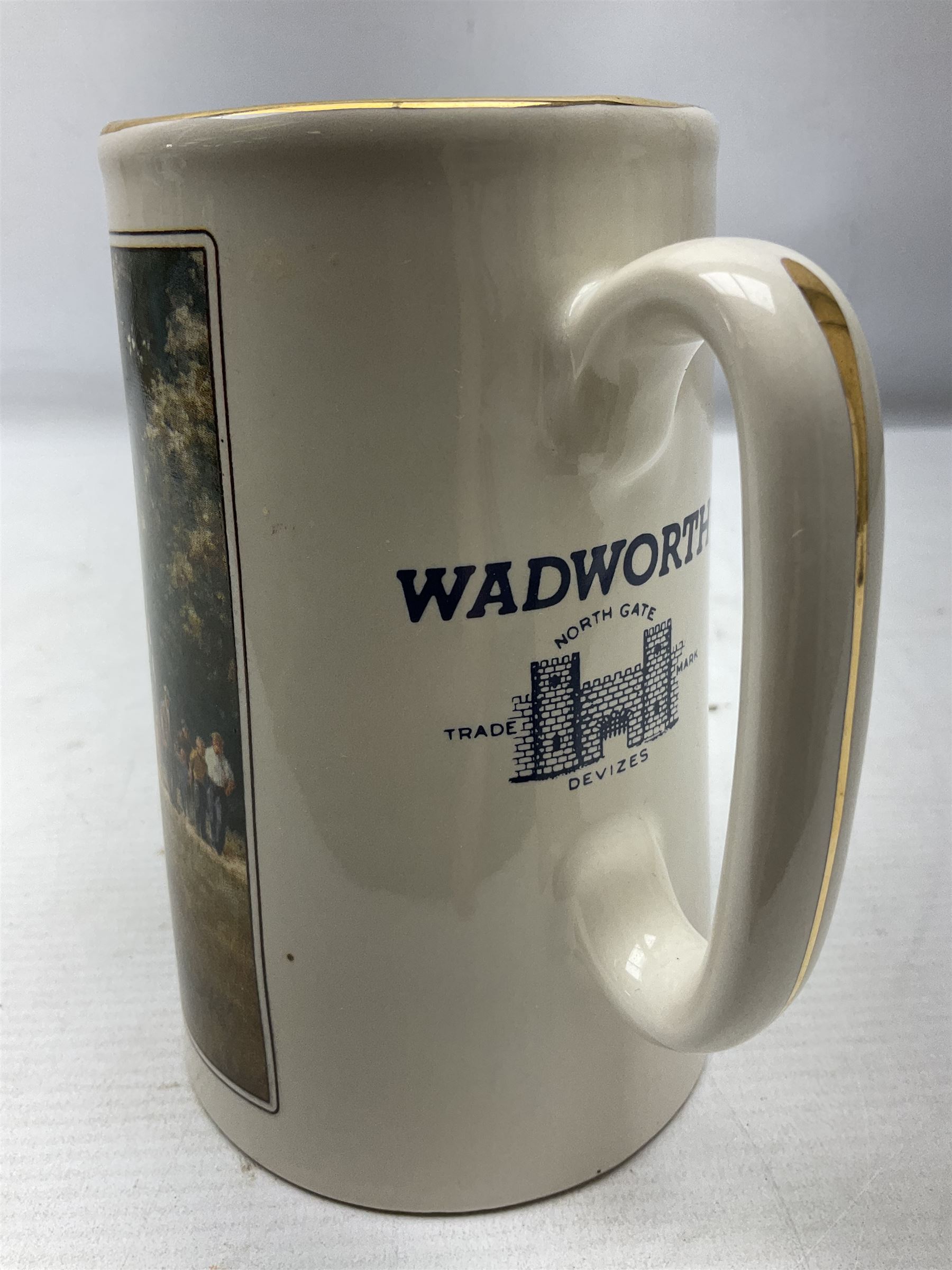 Six whisky water jugs, to include Wade Johnnie Walker, Haig, Black & White, etc