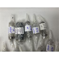 Collection of Philips, Rogers, Ken Rad and Solus, thermionic radio valves/vacuum tubes, including PZ30, PY800, U26, 30LI, approximately 30