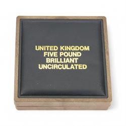 Queen Elizabeth II 1989 '500th Anniversary of the First Gold Sovereign ' gold brilliant uncirculated five pound coin, cased with certificate