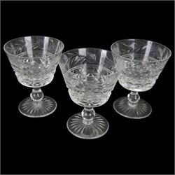 Stuart Crystal Mansfield pattern drinking glasses, including hock glasses, sherry glasses and wine glasses, together with a matching water jug (42)