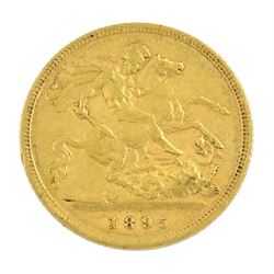 Queen Victoria 1895 gold half sovereign coin