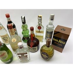Mixed alcohol including Smirnoff vodka, 35cl, 37.5%vol,  Vermouth Martini Rosso, 75cl, 15%vol etc,  various contents and proofs, 12 bottles