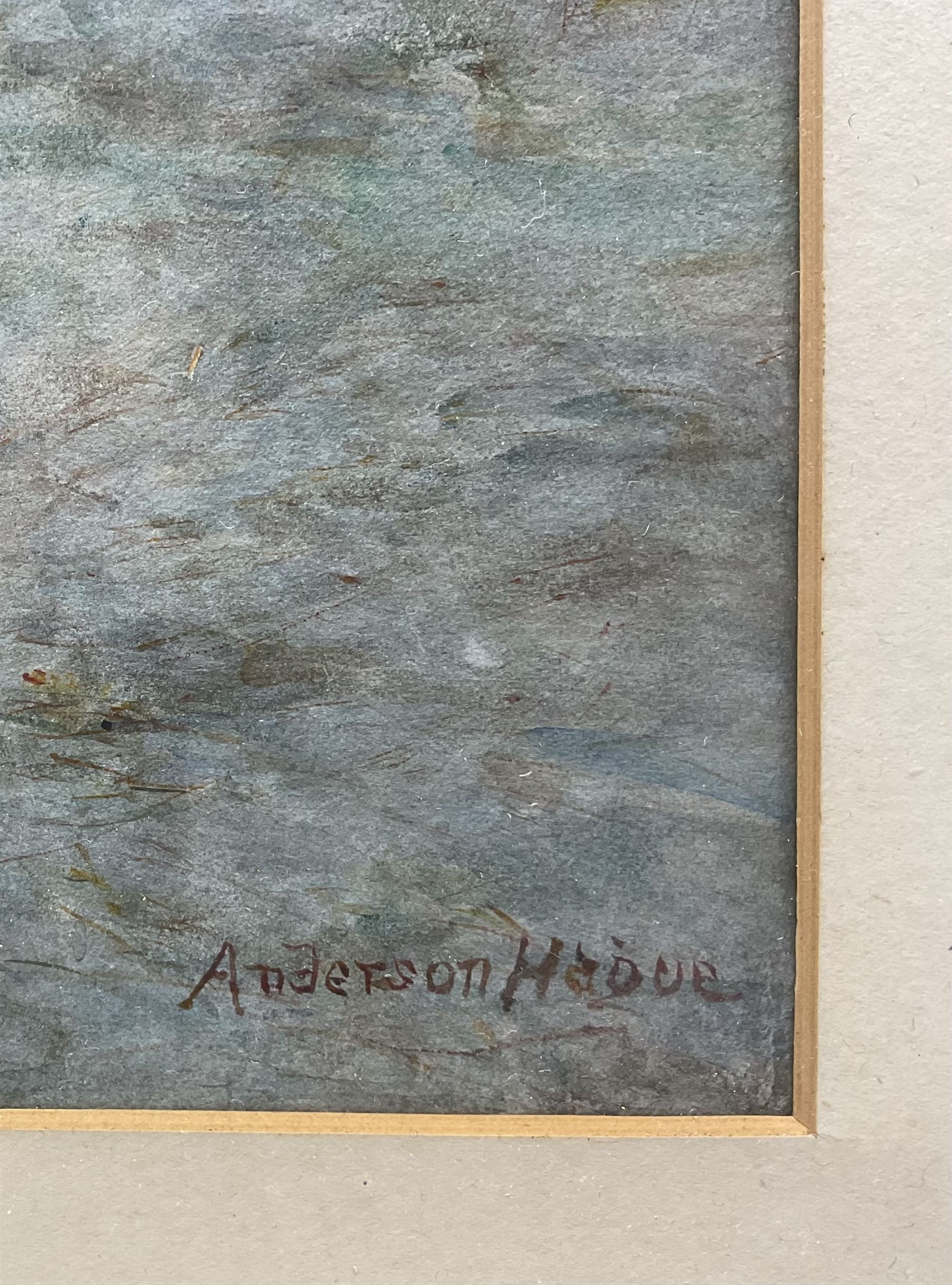 Joshua Anderson Hague (Manchester School 1850-1916): Haymaking in North Wales near Anglesey, watercolour signed, RWS stamp to paper 37cm x 55cm