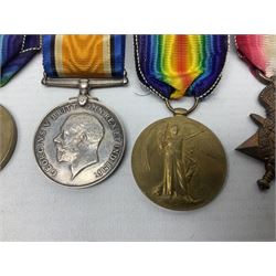 Family group of five WW1 medals for the East Yorkshire regiment comprising trio of 1914-15 Star, British War Medal and Victory medal awarded to 13-368 Pte. C. Padget; and British War Medal and Victory Medal to 201829 Pte. H.W. Padget; all with ribbons (5)