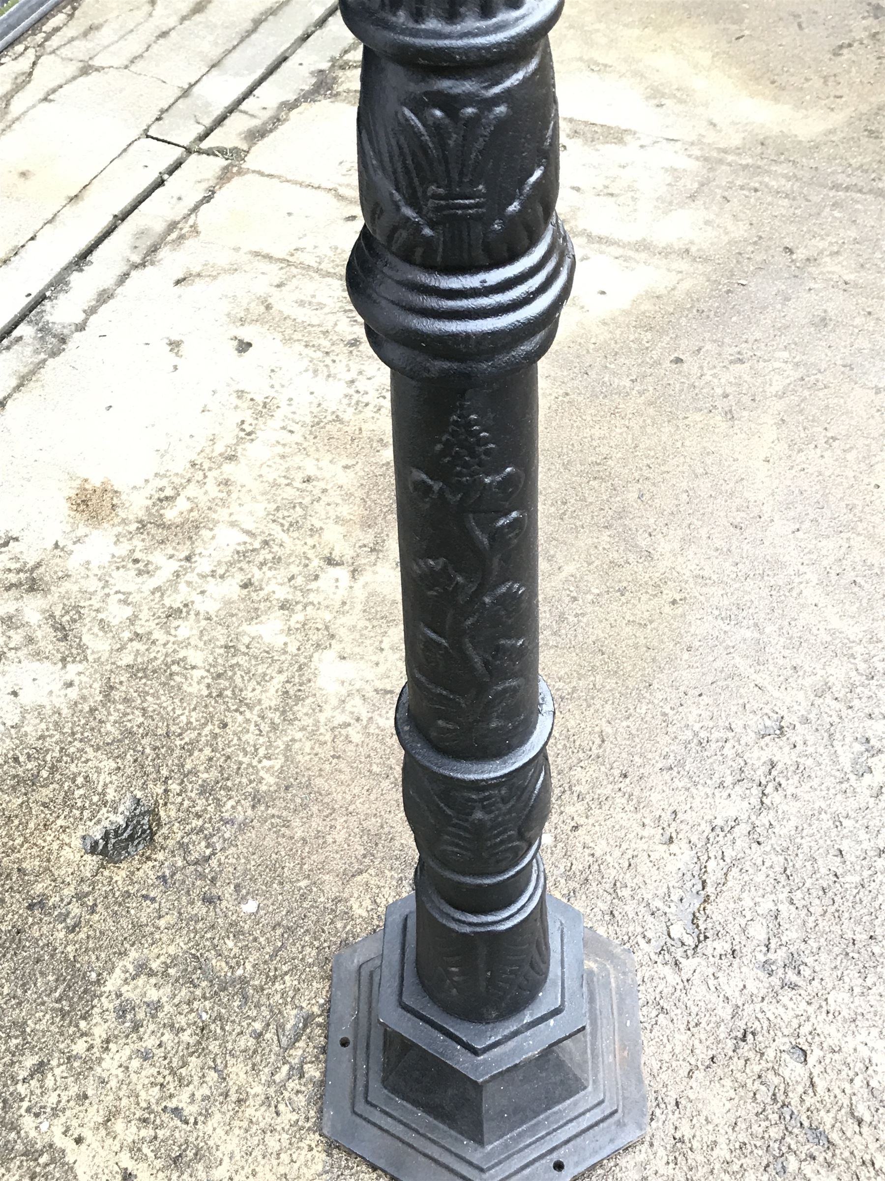 *Victorian style black painted cast iron street lamp, tapering lantern