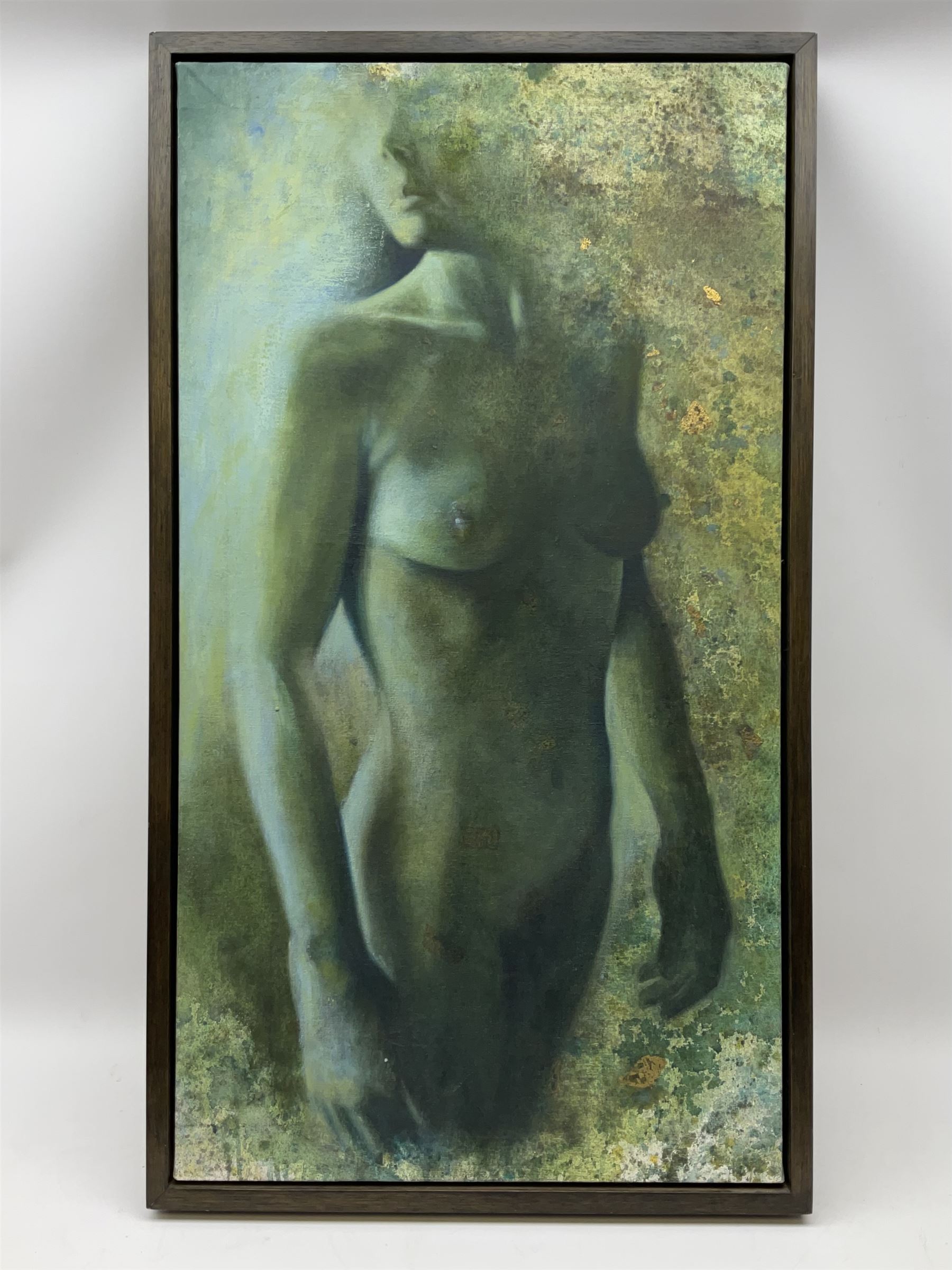 Wendy Tate (Northern British contemporary): 'Turning in Blue', oil on canvas unsigned, inscribed verso 92cm x 50cm
Notes: Scarborough artist, exh. the South Street Gallery