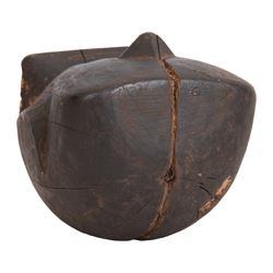 Late 19th/early 20th century Burmese carved wooden figure, primitively carved as an owl, H26.5cm W18cm

Cf. Comparable Lot sold at auction:
Lot 22, Works from the Collection of Peter Petrou, Sotheby's, 21st September 2021