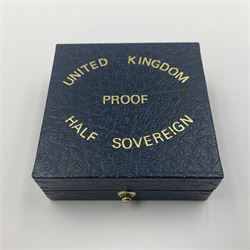 Queen Elizabeth II 1983 gold proof half sovereign coin, cased with certificate