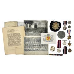 WW2 Highland Light Infantry Military Medal group of five comprising MM, 1939-1945 War Meda...