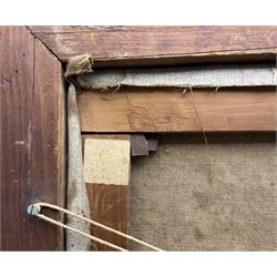 Beatrice Pauline Hewitt (British 1873-1956): Alpine Village Landscape, oil on canvas signed, artist address label verso 62cm x 75cm