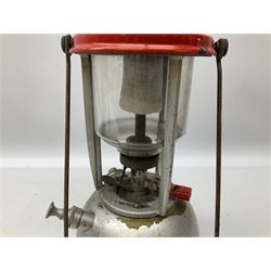 Copper and brass ship’s lamp marked ‘Anchor’, H25cm, Feuer hand storm lantern, Bialaddin Model 315 paraffin lamp and an Anchor lamp (4)