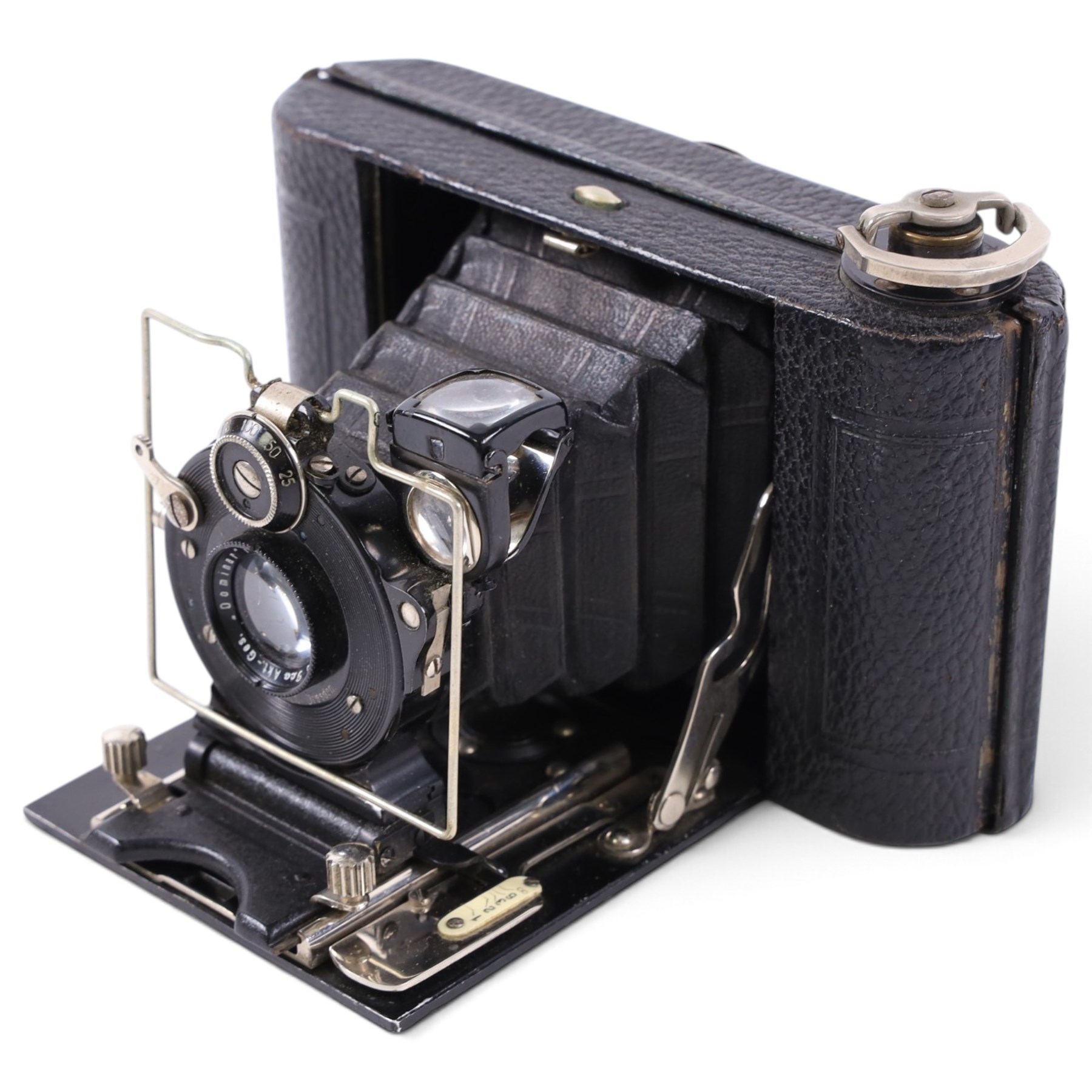 1940s Russian FED 1d NKVD 35mm rangefinder camera, serial no. 168349, with collapsible FED F=50 1:35 lens, in brown leather case, together with an Ica Icarette camera