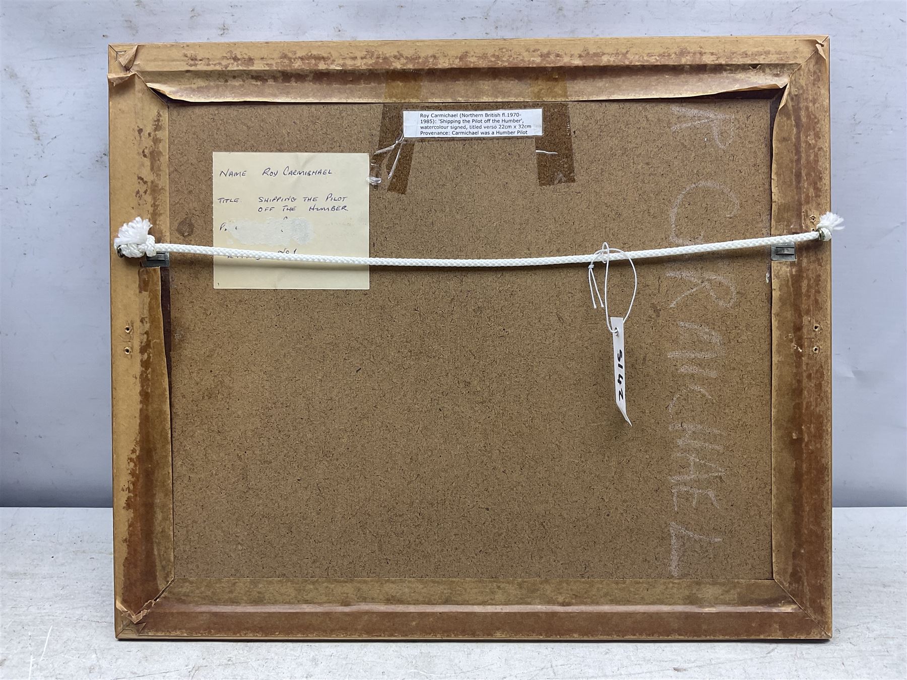 Roy Carmichael (Northern British fl.1970-1985): 'Shipping the Pilot off the Humber', watercolour signed, titled verso 22cm x 32cm
Provenance: Carmichael was a Humber Pilot