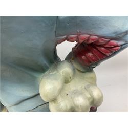 Fibreglass promotional/advertising group of Tom & Jerry, Tom standing wearing a blue track suit with his left hand resting on Jerry's head H63cm