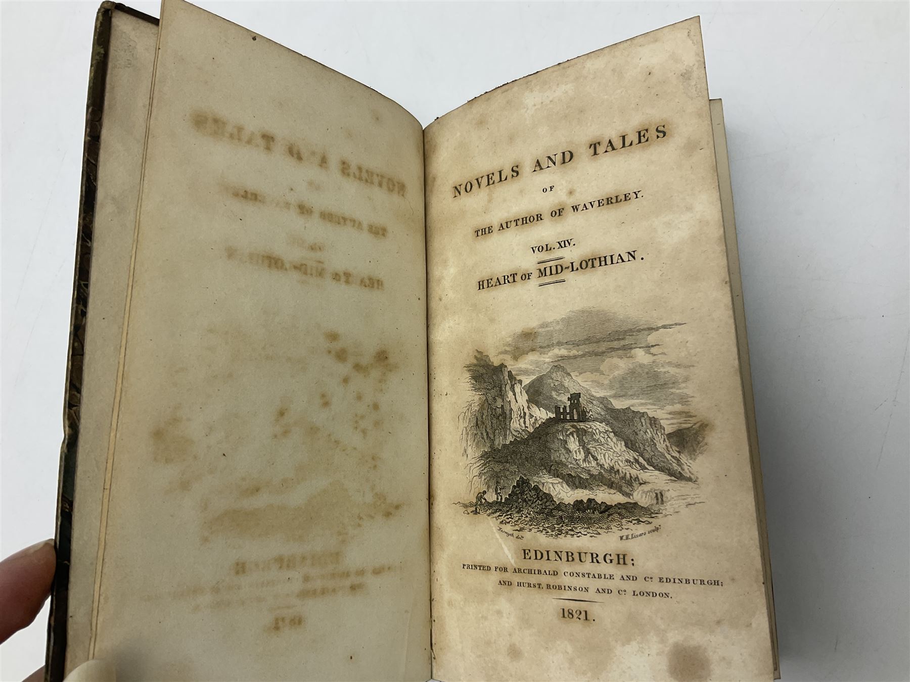 Sir Walter Scott; 15 volume set of the Waverley novels, published in Edinburgh in 1821