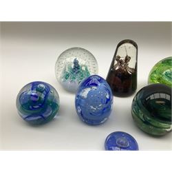 Caithness paperweights comprising 'Journey', 'Twirl', 'Blessings' and Nova', together with other paperweights (8)