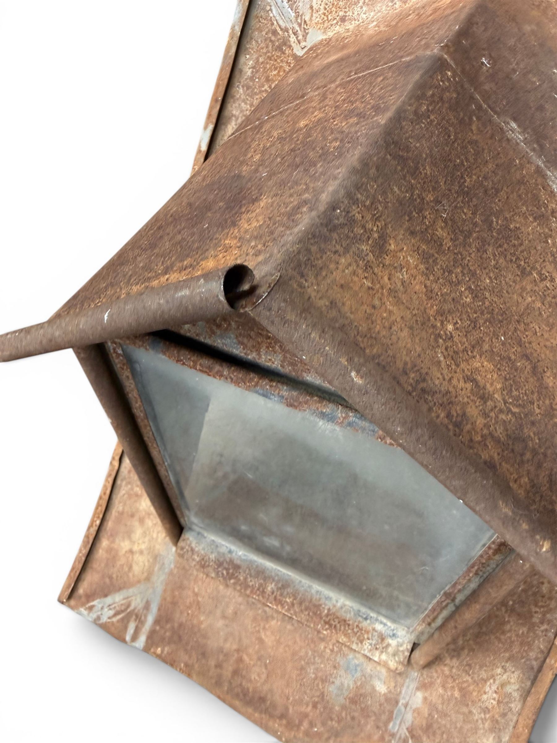 Pair of metal sloping roof lanterns with glazed windows