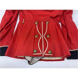 Royal Military College Sandhurst parade uniform with peaked cap and two-piece mess dress, all bearing historic manuscript labels for J.E.A. Baldwin, possibly Air Marshal Sir John Eustace Arthur Baldwin (1892-1975) who served in the British Army 1910-18 & 1944-58 and in the RAF 1918-44.