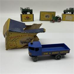 Moko Lesney - four Models of Yesteryear die-cast models comprising two 1925 Allchin Traction Engine no.1, Sentinel Steam Wagon no.4 and Fowler Showman’s Engine, all boxed; with two Matchbox 1-75 series models, Scammell Breakdown Truck no.64 and Austin MK 2 Radio Truck, both boxed (6)