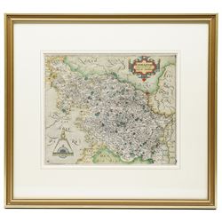 
Gulielmus Hole (British ?-1624) and Christopher Saxton (British 1540-1610): 'Eboracensis Comitatus pars Occidentalis vulgo West Riding', 17th century engraved map of the West Riding Yorkshire with hand-colouring pub. 'Camden's Britannia' c.1607, 27cm x 32cm