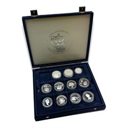 Eleven silver coins from 'The Official S