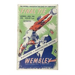 1948 F.A. Cup Final programme for Blackpool v Manchester United played on April 24th 1948 at Wembley including Stanley Matthews