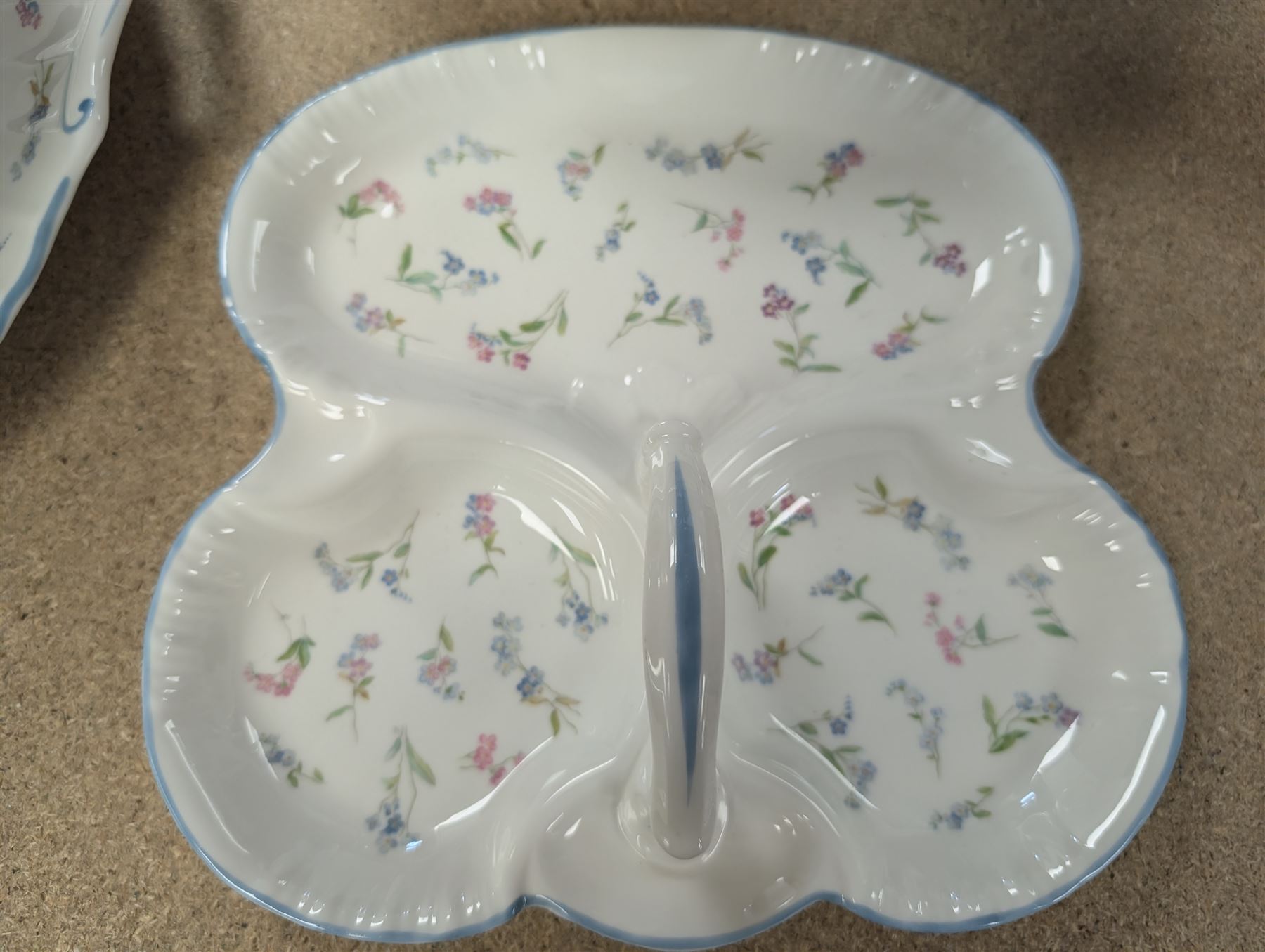 Royal Worcester Forget Me Not pattern ceramics, including tureen and teapot