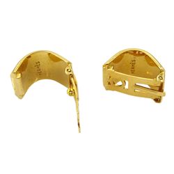Hermes gilt and enamel cloisonné clip-on earrings