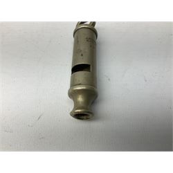 Three J Hudson & Co Birmingham military whistles, dated 1915, 1916, 1923