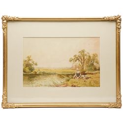 Horace Hammond (AKA James Barclay) (British 1842-1926): Pastoral Views, set of three watercolours signed, in matching gilt frames 43cm x 28.5cm (3)